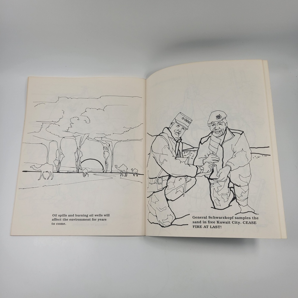 VTG Desert Storm Coloring Book History Weapons Politics Mathews Publishing 1991 - Picture 7 of 10